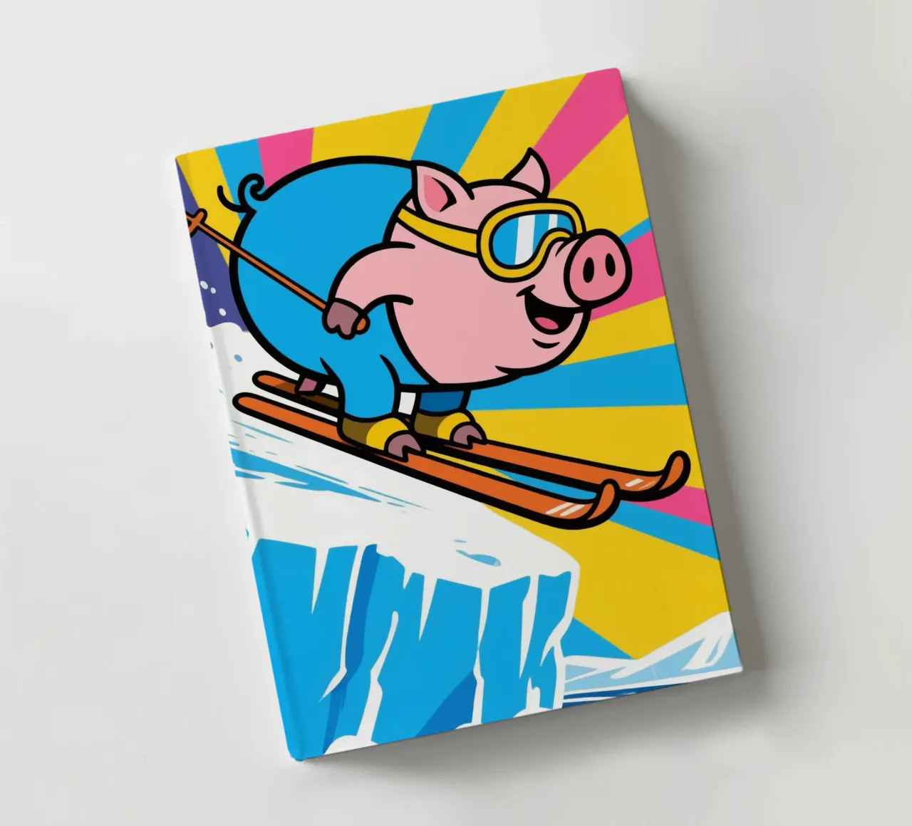 Funny Piggy Skis notebook by knowledge