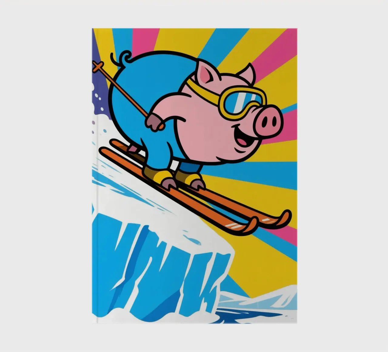 Funny Piggy Skis notebook by knowledge