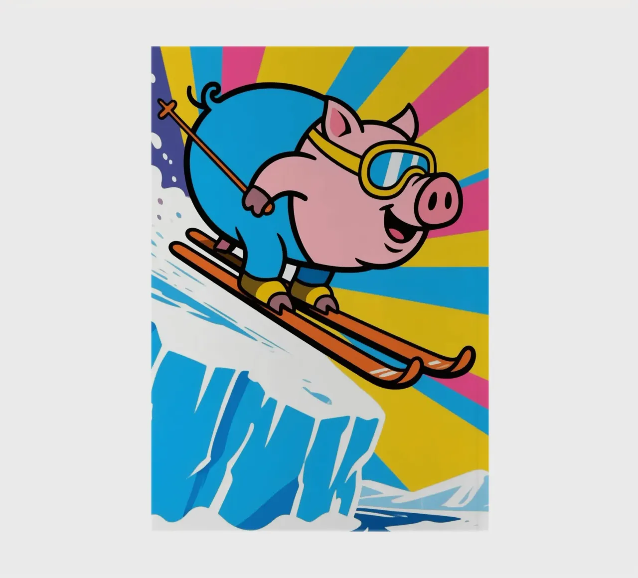 Funny Piggy Skis notebook by knowledge