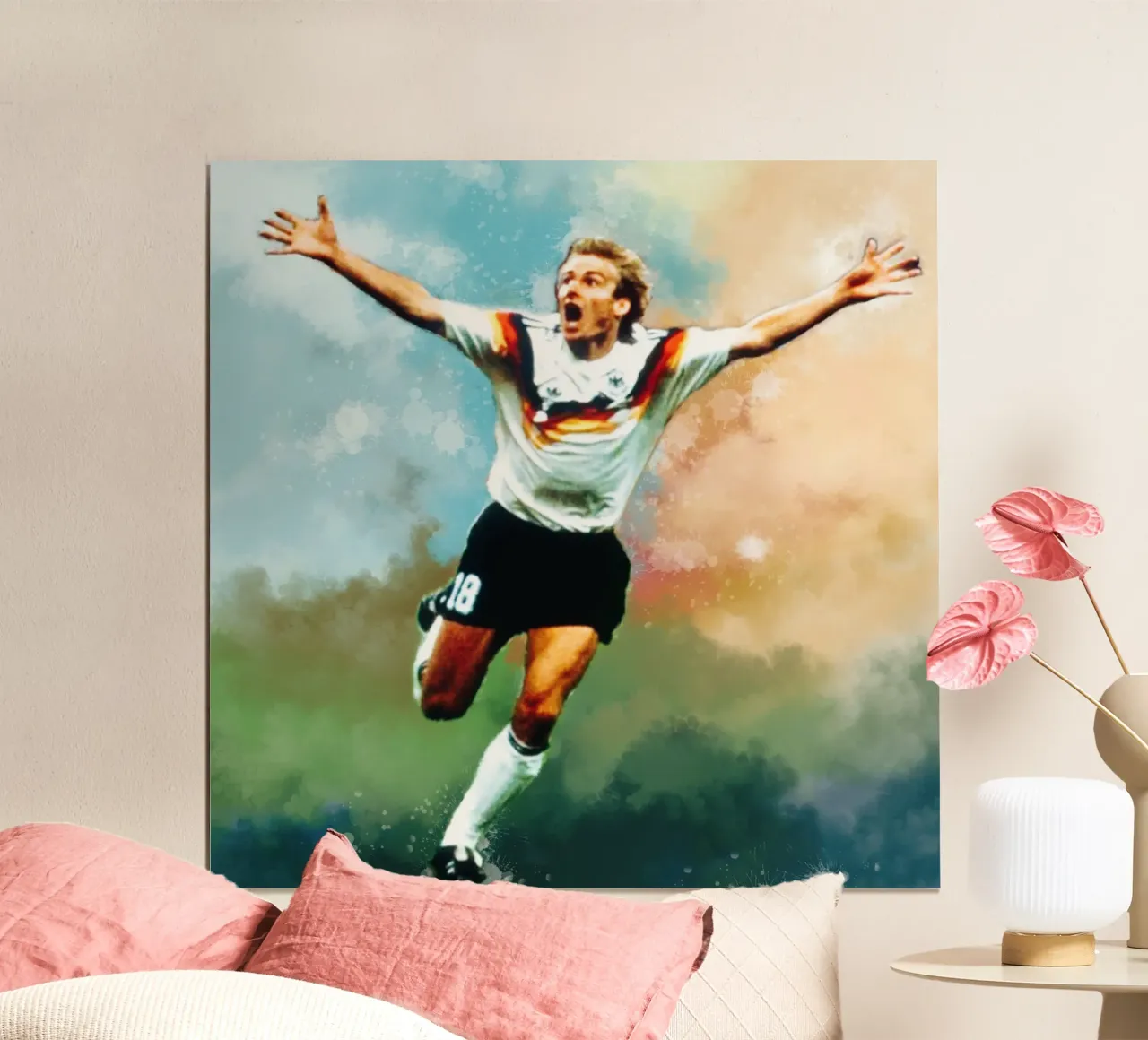 Celebrazione di Juergen Klinsmann poster con telaio in plastica da Lembayung art