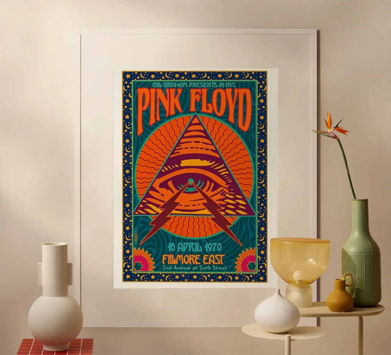 Spettacolo dei Pink Floyd al Fillmore nel 1970 poster da Donna Parker