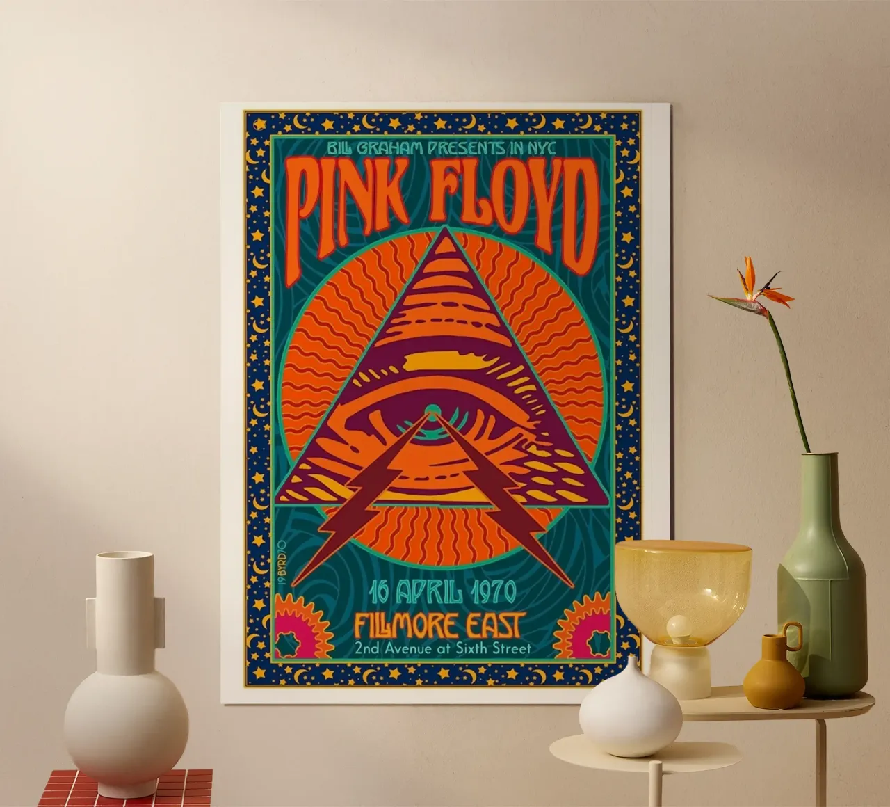 Spettacolo dei Pink Floyd al Fillmore nel 1970 poster da Donna Parker