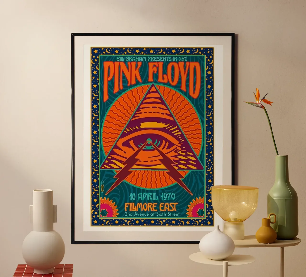 Spettacolo dei Pink Floyd al Fillmore nel 1970 poster da Donna Parker