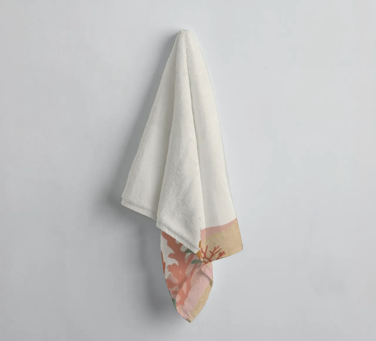 Cute Two Clownfish with Coral and Seabed towel by DesignDoodle