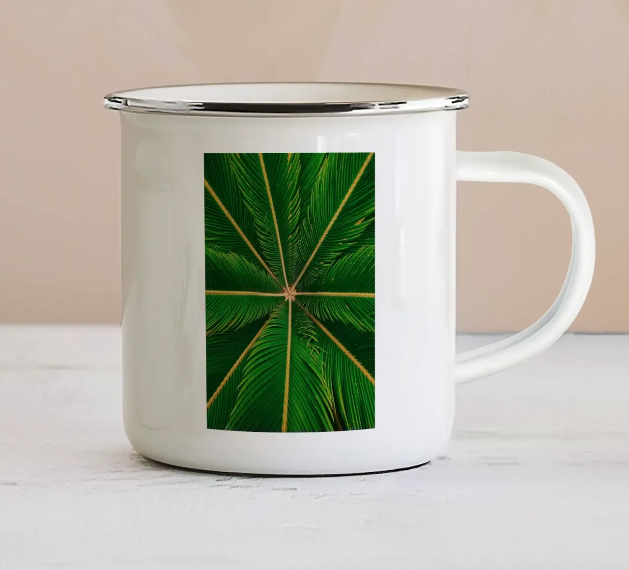 Licuala grandis tazza in smalto da lesuki