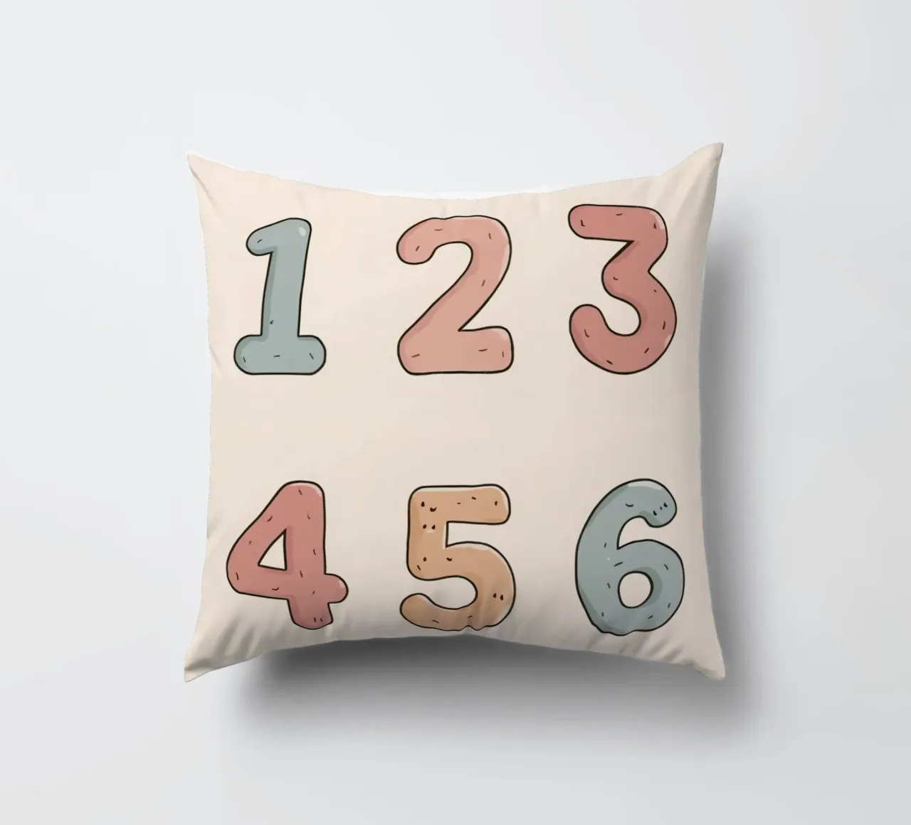 Numeri didattici dell'asilo nido disposti cuscino da DesignDoodle