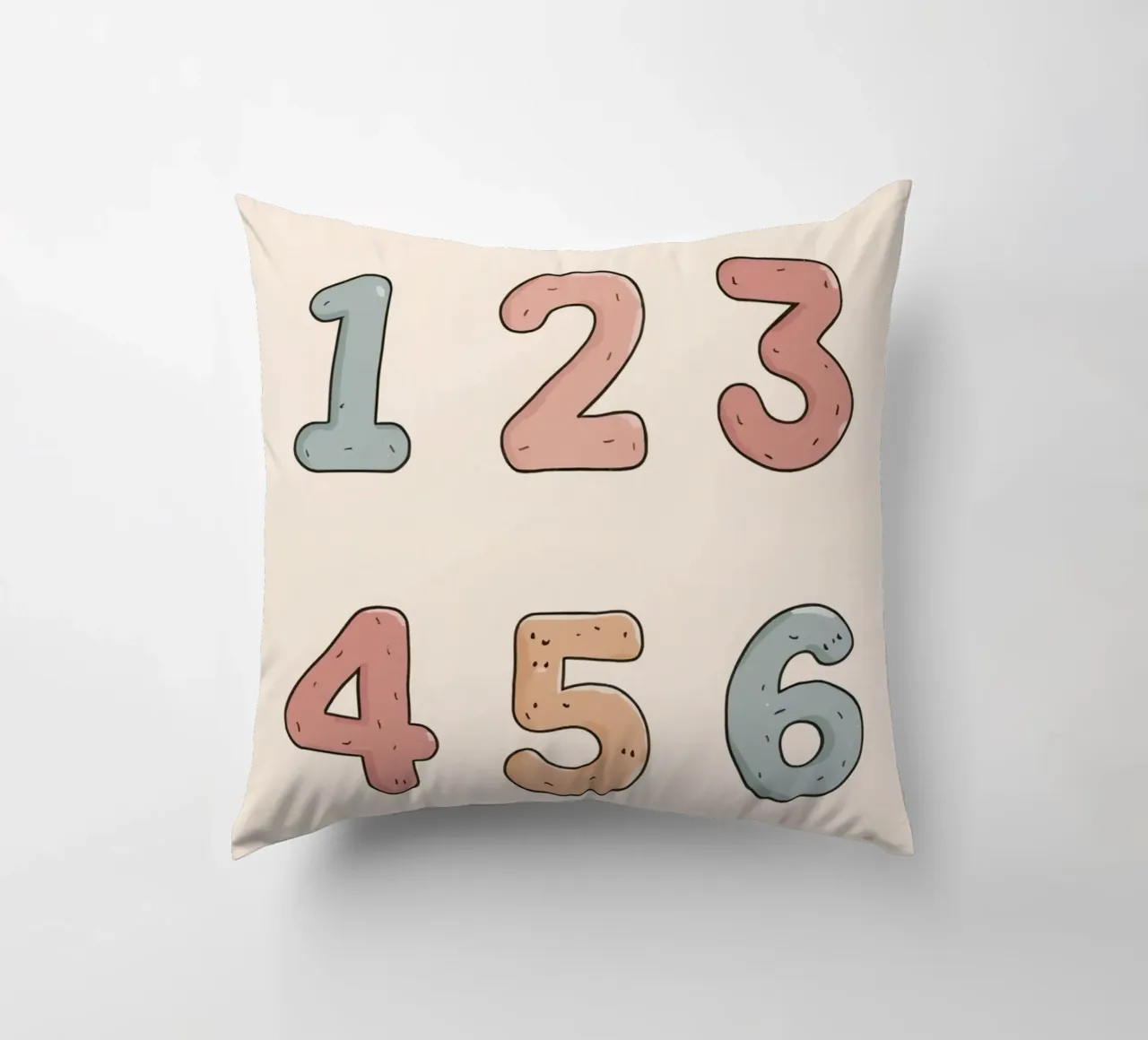 Numeri didattici dell'asilo nido disposti cuscino da DesignDoodle