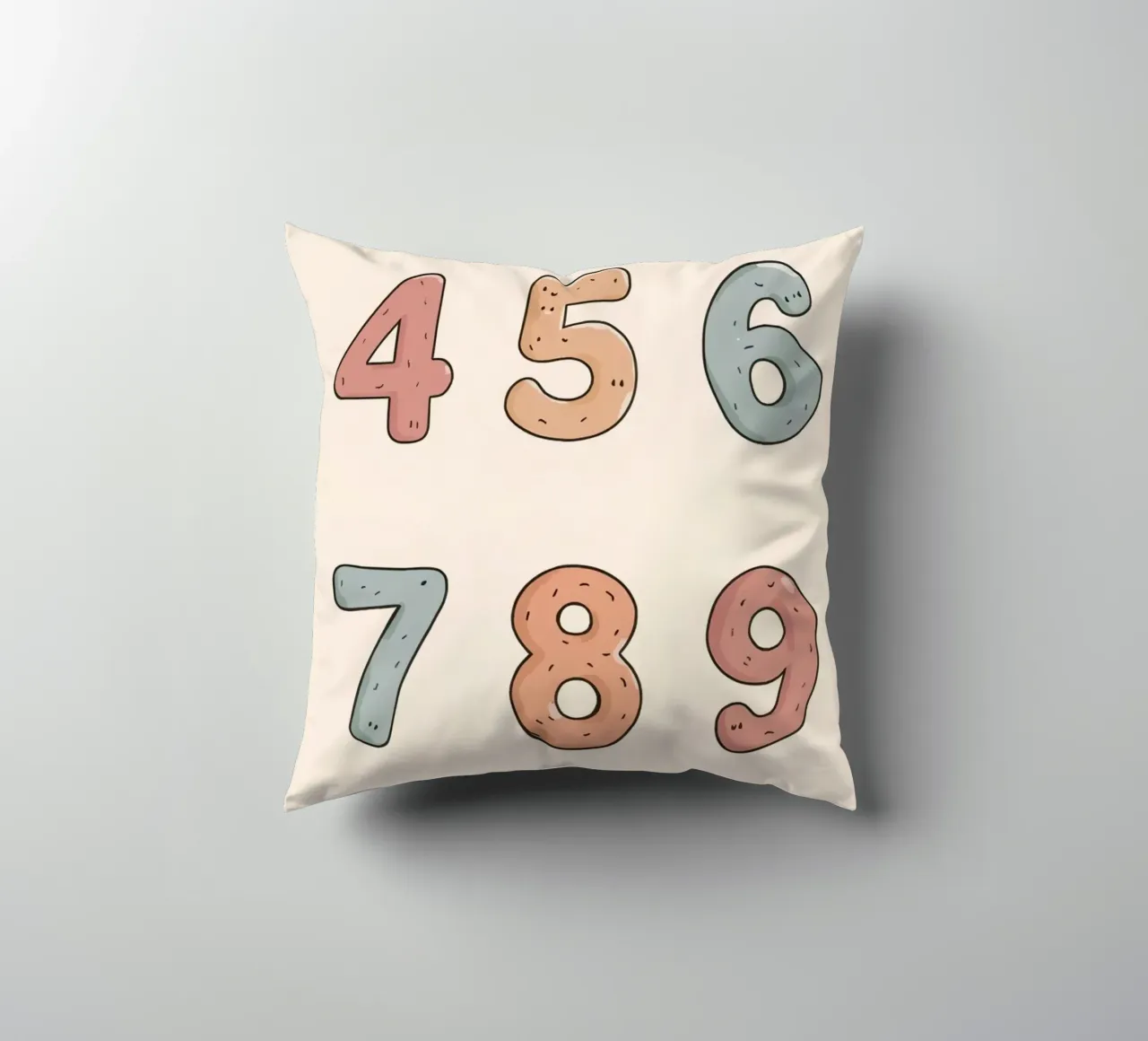 Numeri didattici dell'asilo nido disposti cuscino da DesignDoodle