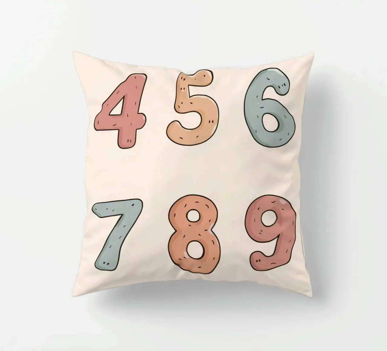 Numeri didattici dell'asilo nido disposti cuscino da DesignDoodle