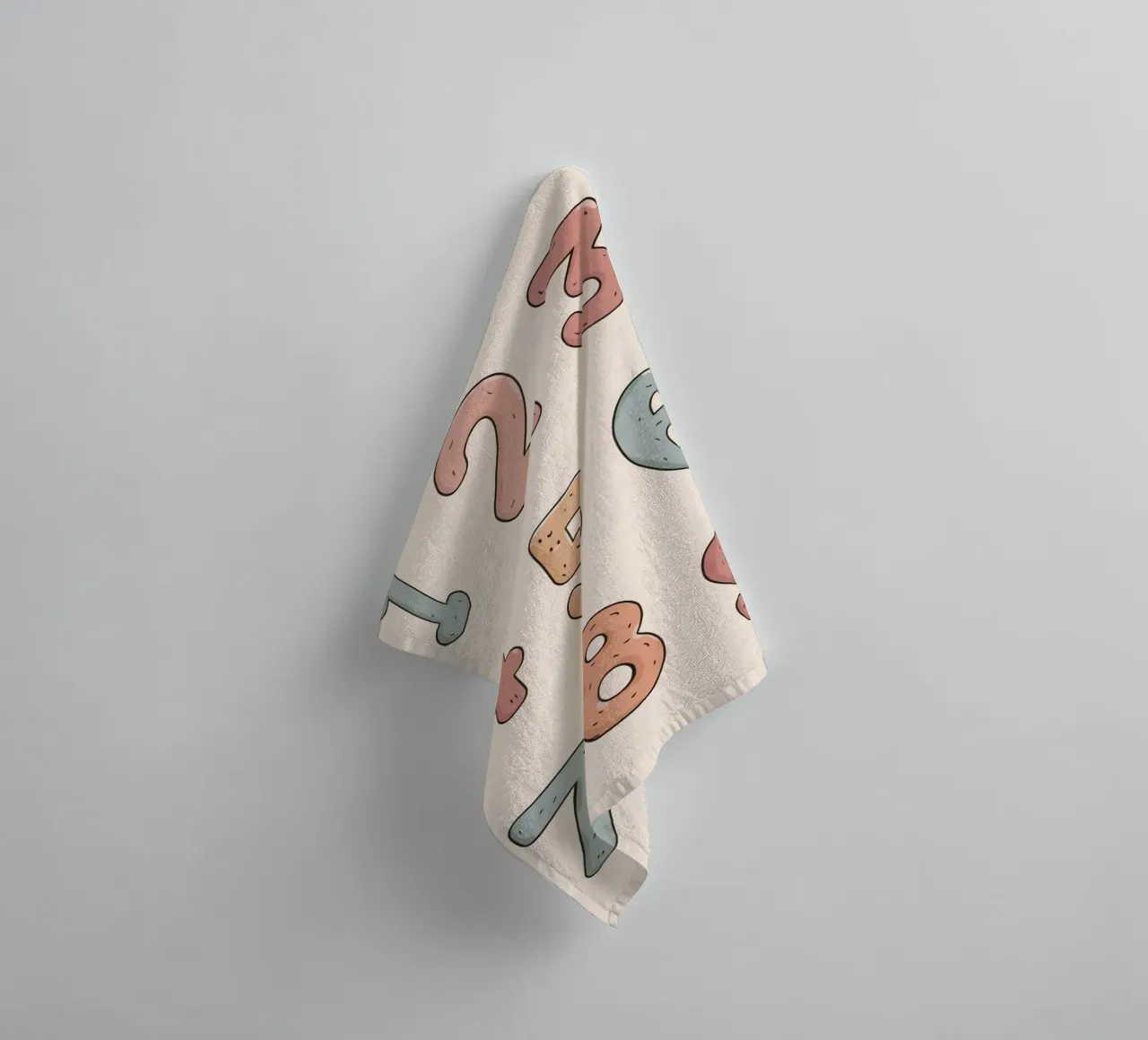 Cijfers voor kleuteronderwijs gerangschikt badhanddoek van DesignDoodle