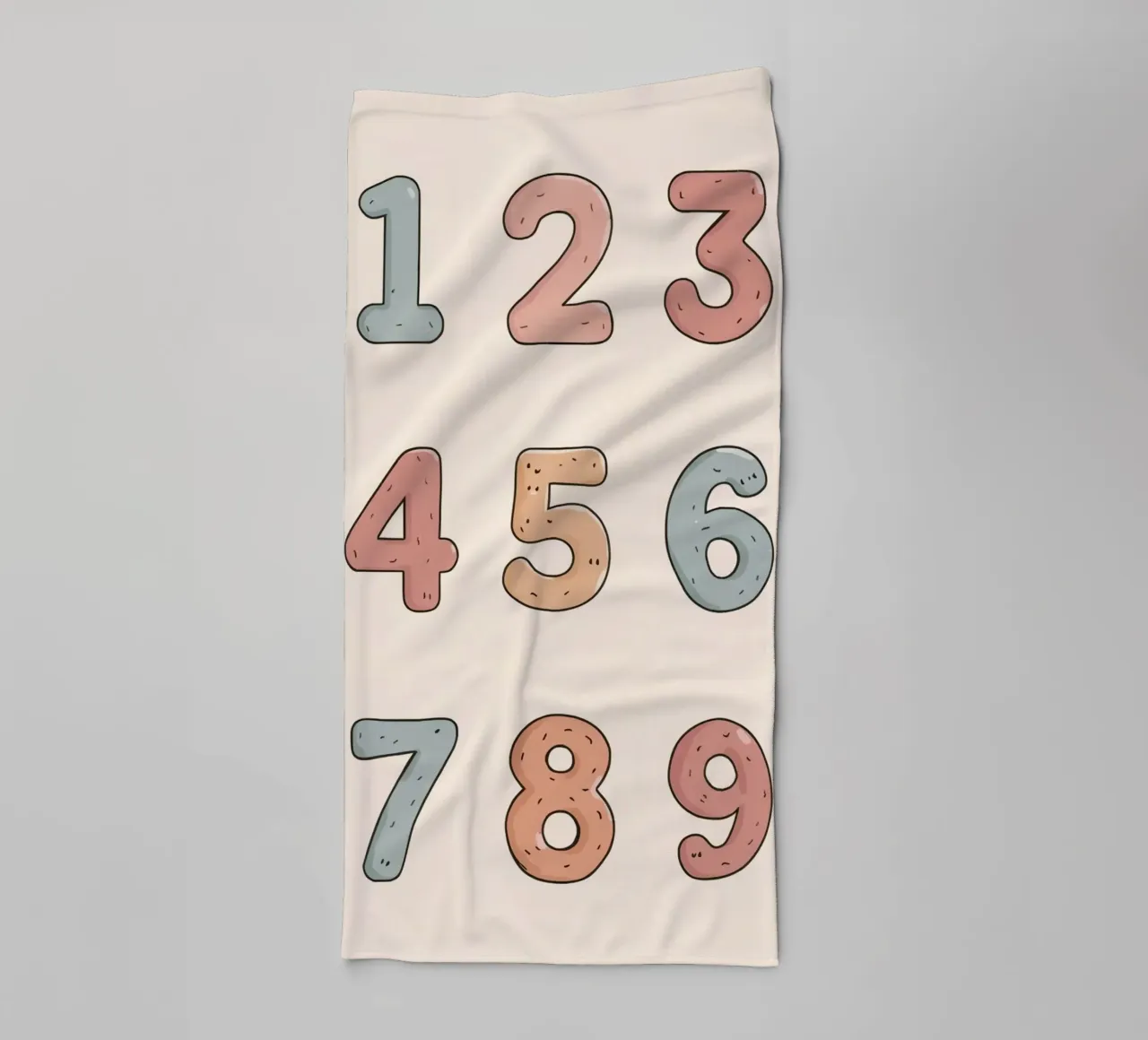 Nursery Teaching Numbers Arranged towel by DesignDoodle