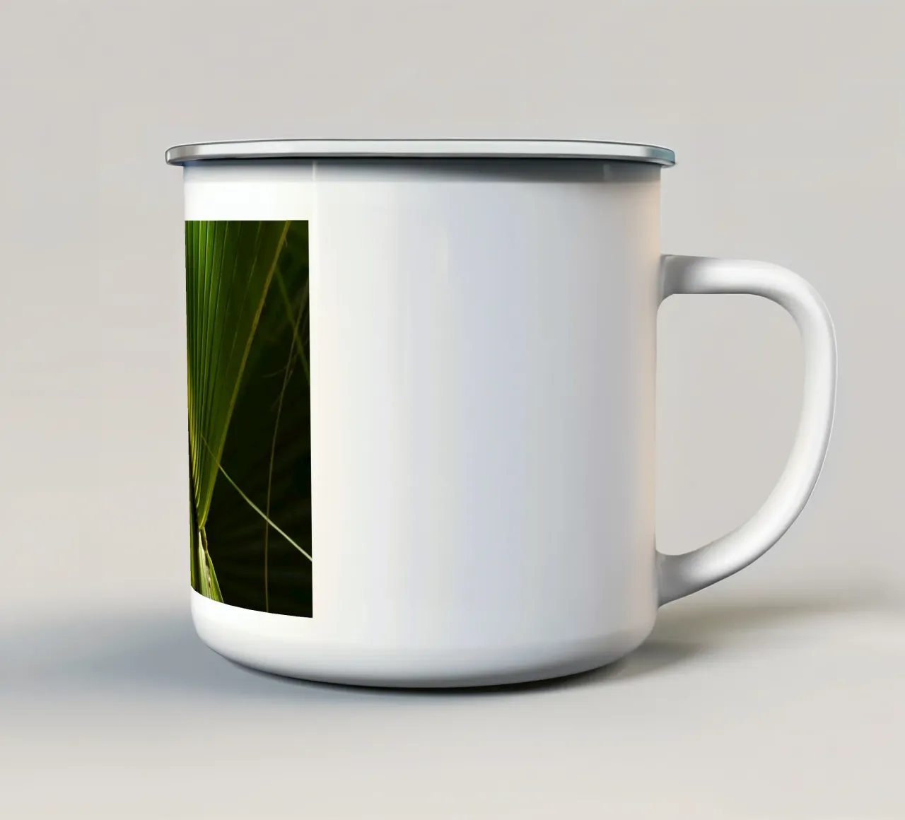 Ventaglio di palma tazza in smalto da lesuki