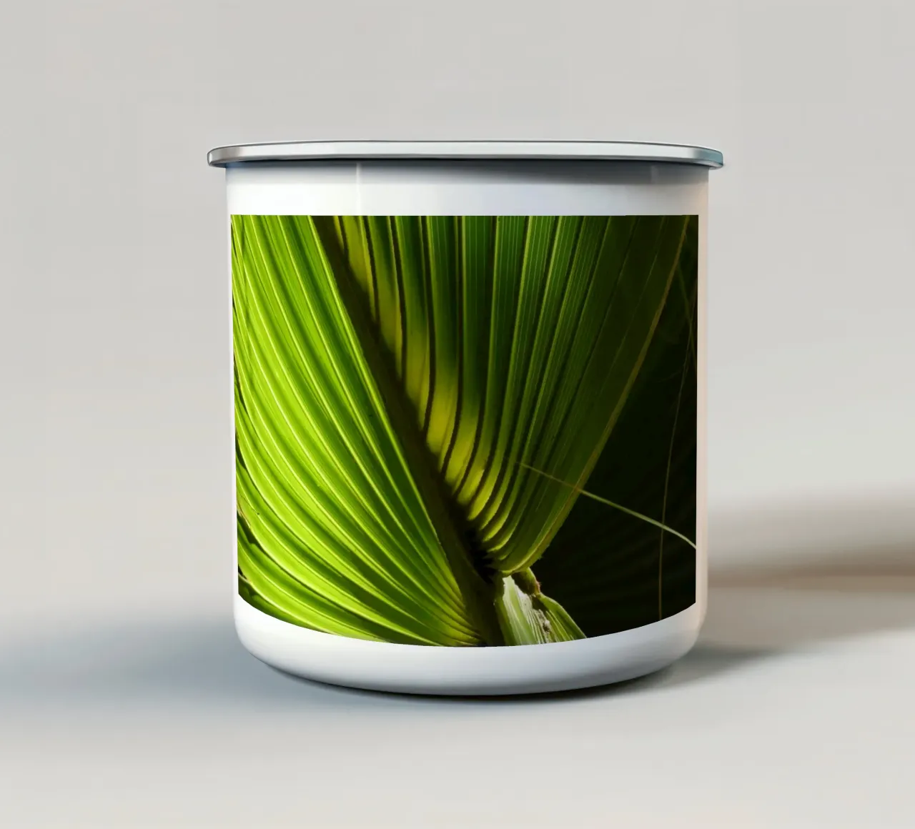 Ventaglio di palma tazza in smalto da lesuki