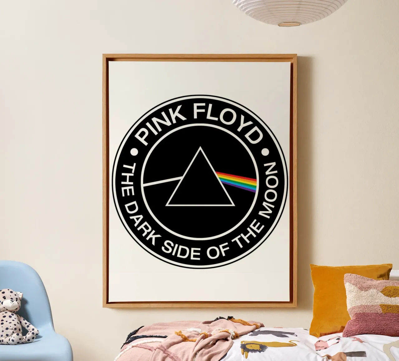 Pink Floyd Dark Side Of The Moon (1973) Leinwand mit Schattenfugenrahmen von Donna Parker