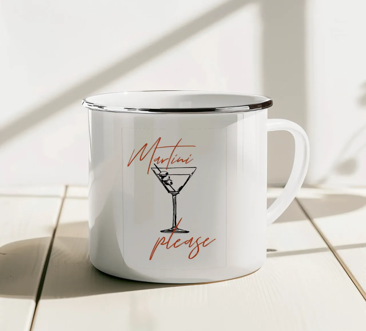 Boho Food 6 Martini Please tazza in smalto da Boho Print Collection