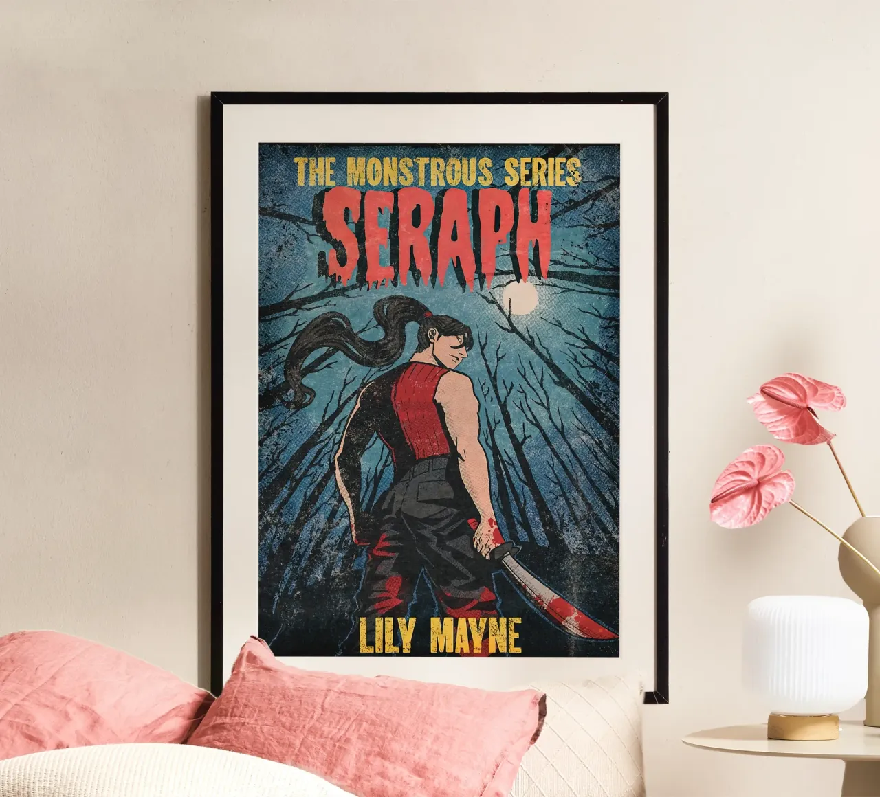 Serafino versione lilla poster con telaio in plastica da FiorenzArt
