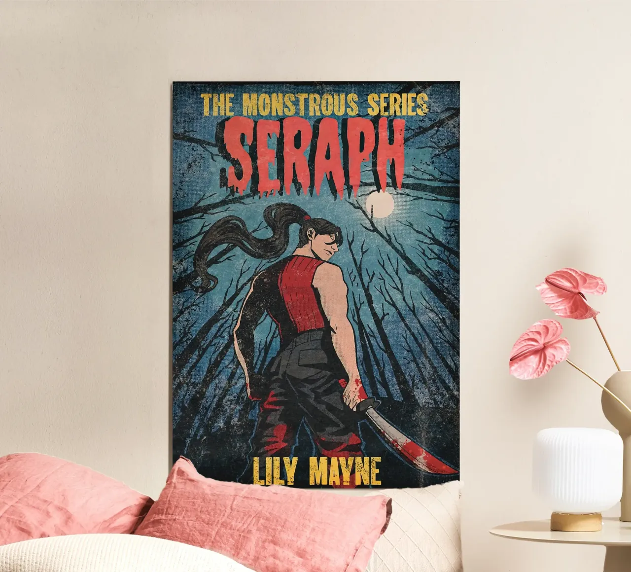 Serafino versione lilla poster con telaio in plastica da FiorenzArt