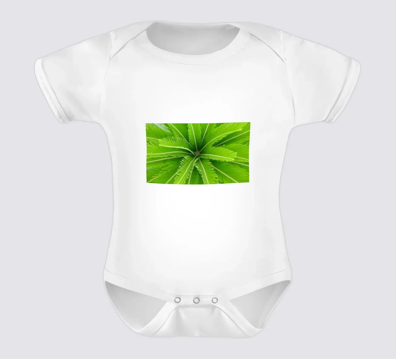 Cluster von Palmblättern Kurzarm Babybody von lesuki