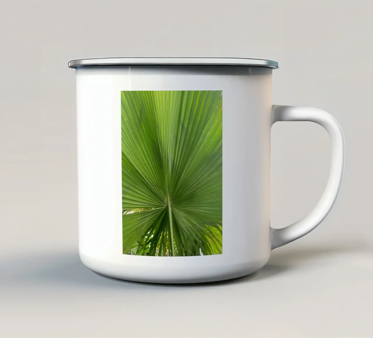Piuma di palma tazza in smalto da lesuki