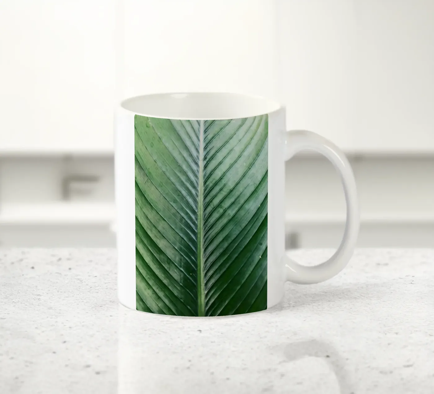 Palm leaf ceramic mug by lesuki