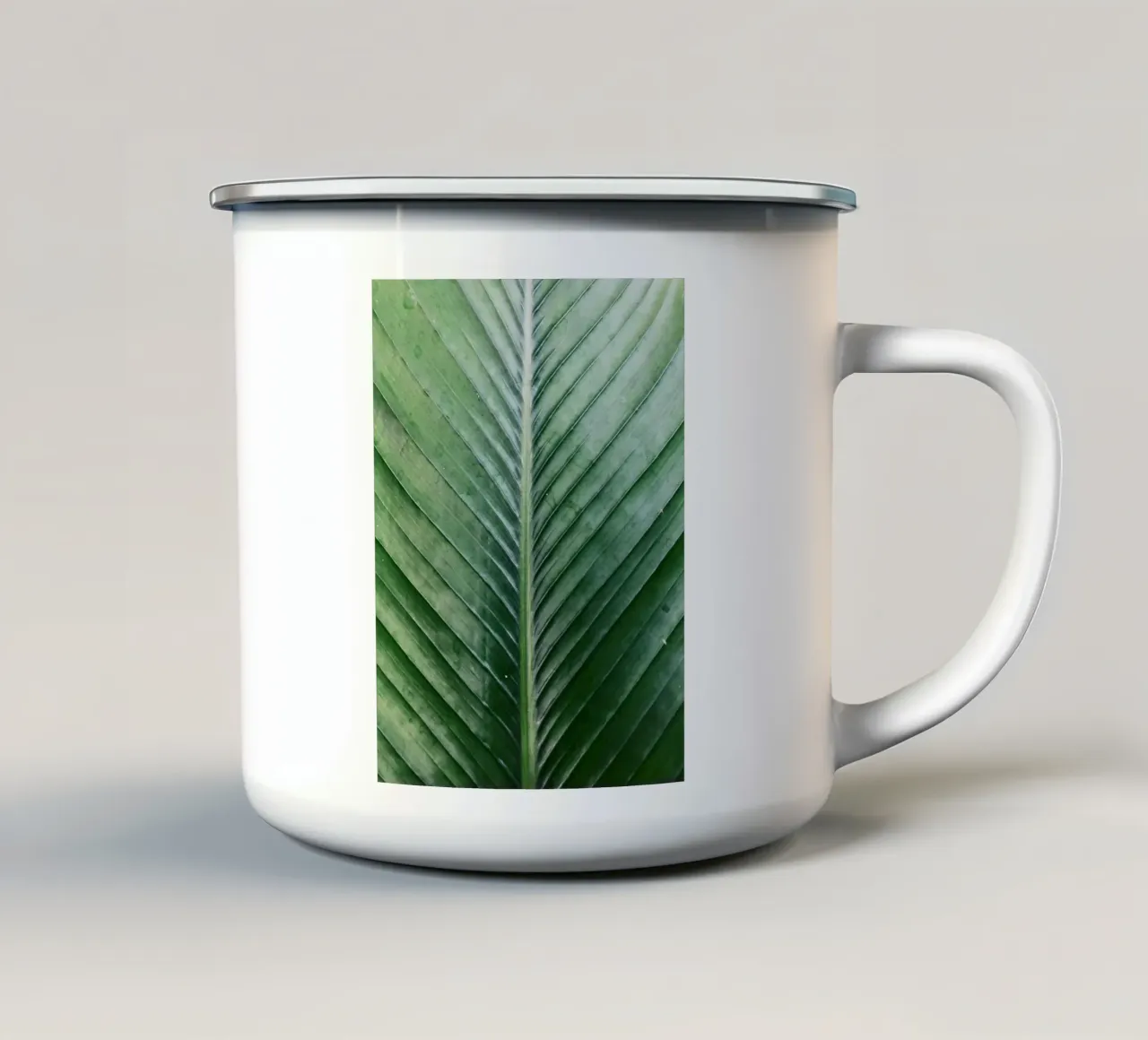 Foglia di palma tazza in smalto da lesuki