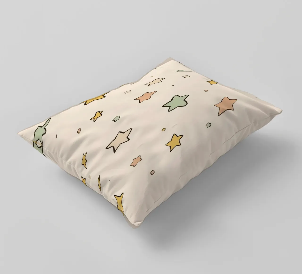 Cute Pattern of Stars on Light Peach Background decorative cushion by DesignDoodle