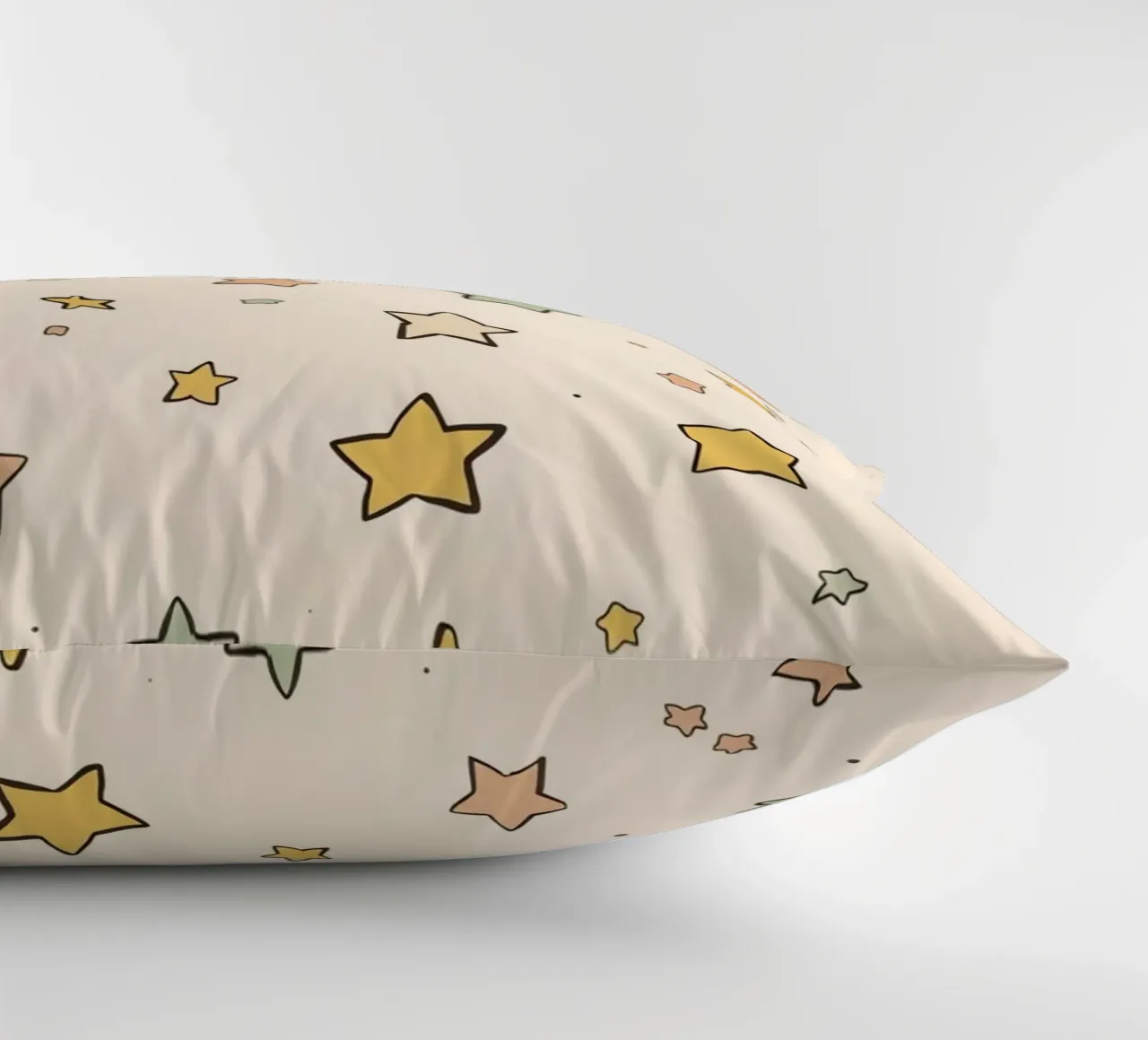 Cute Pattern of Stars on Light Peach Background decorative cushion by DesignDoodle