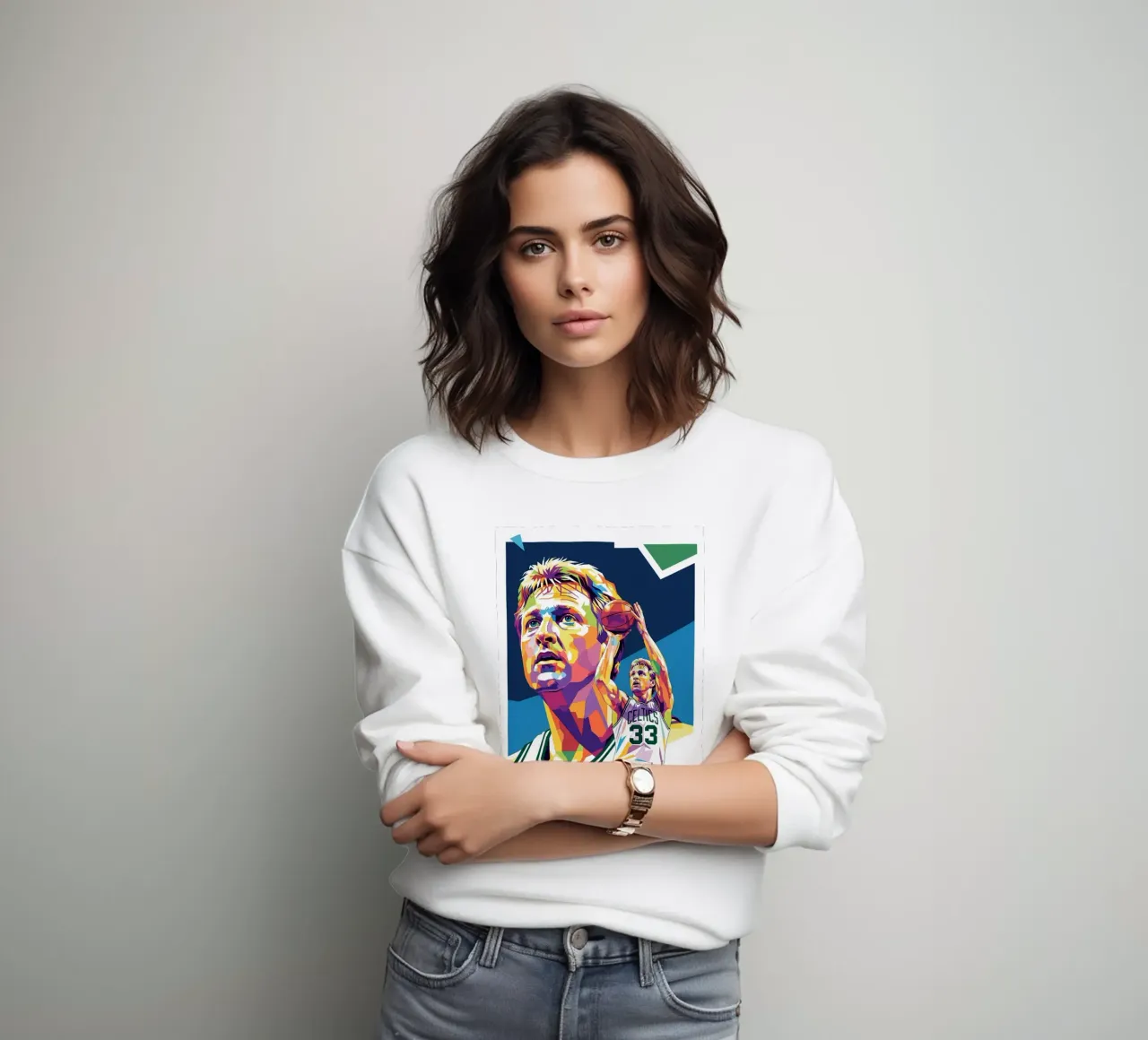 Ritratto pop art di Larry Bird felpa da Hantamrata