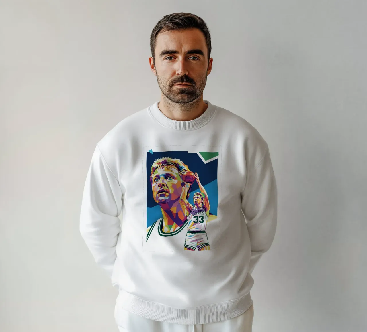 Ritratto pop art di Larry Bird felpa da Hantamrata