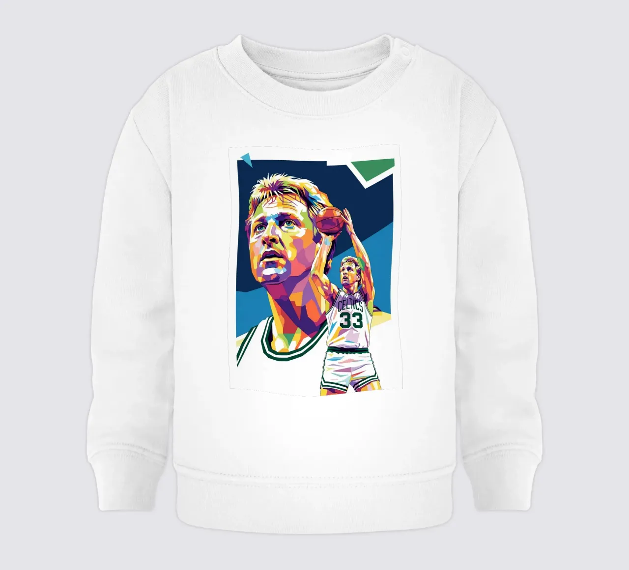 Ritratto pop art di Larry Bird felpa neonato da Hantamrata