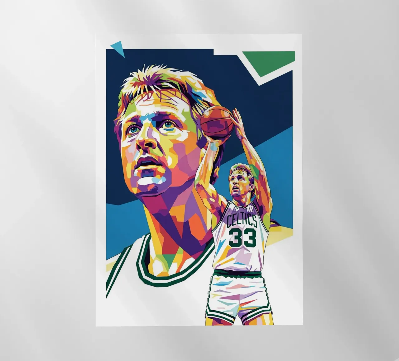 Ritratto pop art di Larry Bird pellicola backlit da Hantamrata