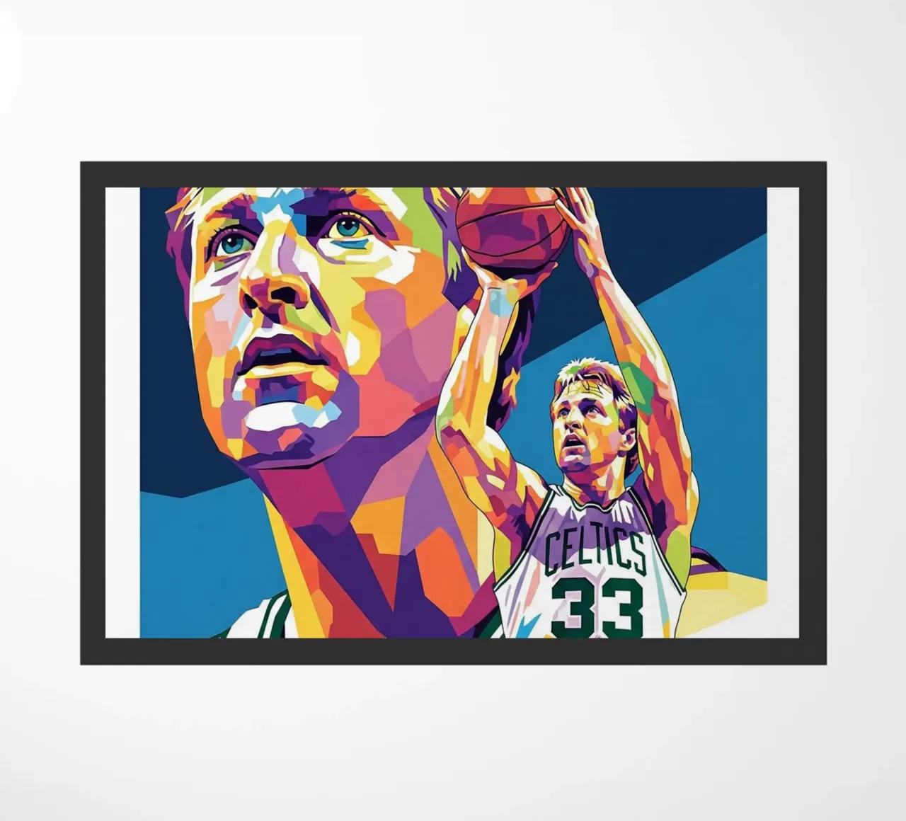 Ritratto pop art di Larry Bird zerbino da Hantamrata