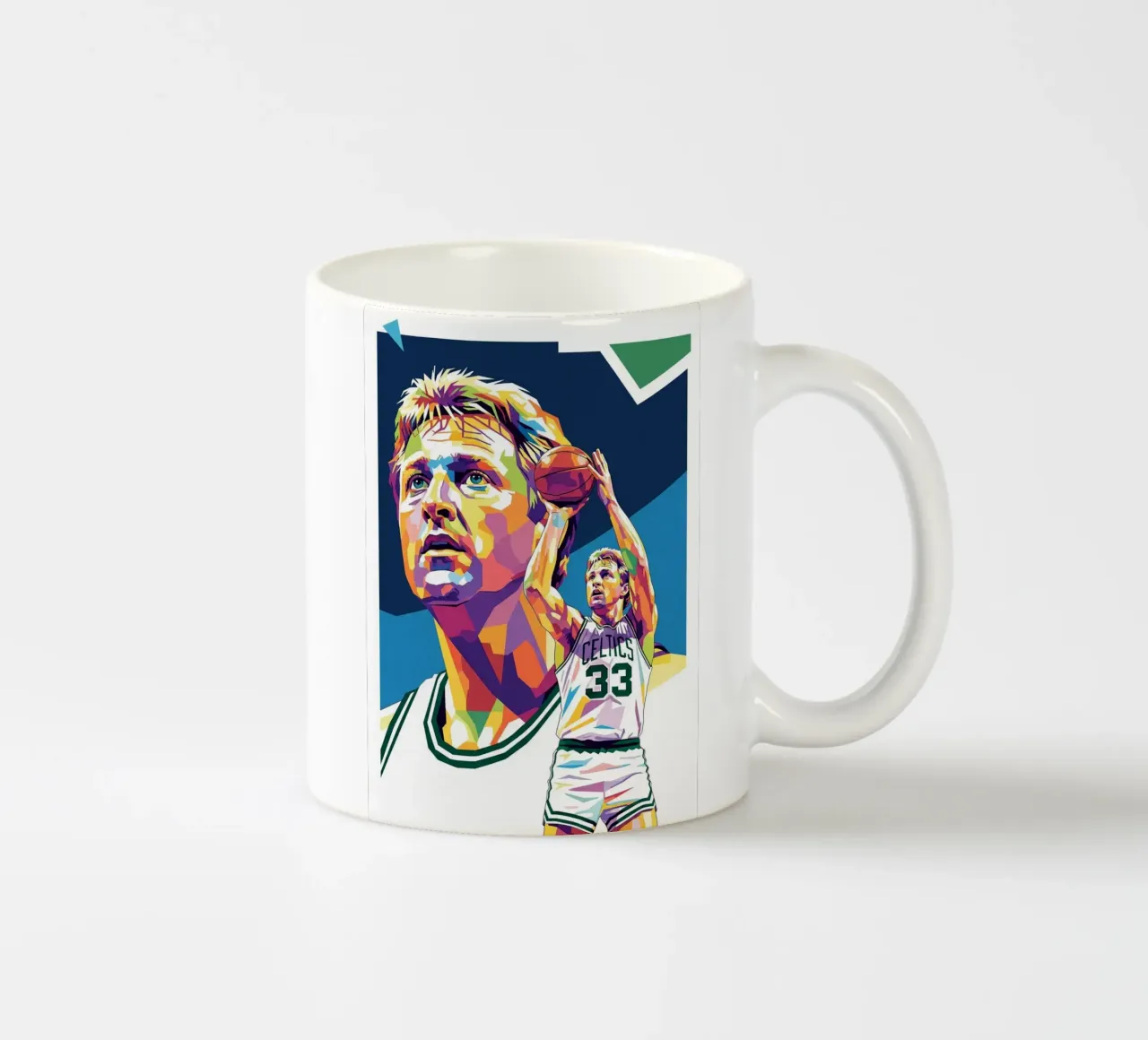 Ritratto pop art di Larry Bird tazza in ceramica da Hantamrata