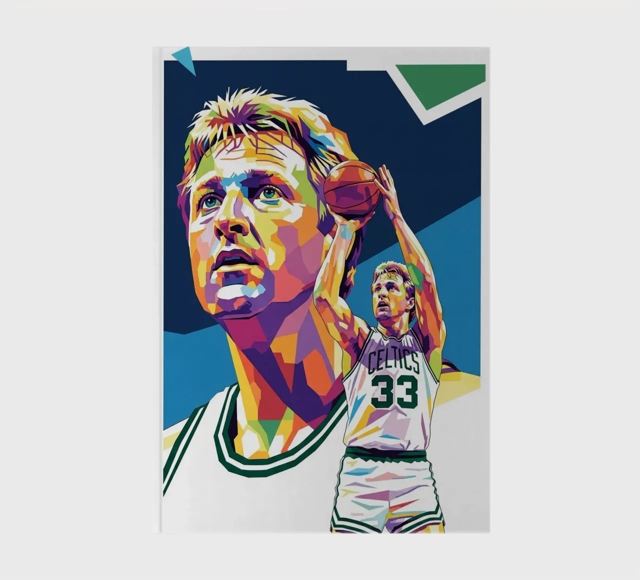 Larry Bird pop art portrait notebook by Hantamrata