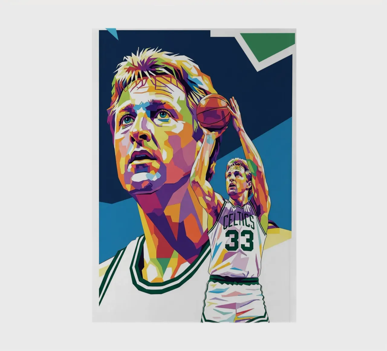 Larry Bird pop art portrait notebook by Hantamrata