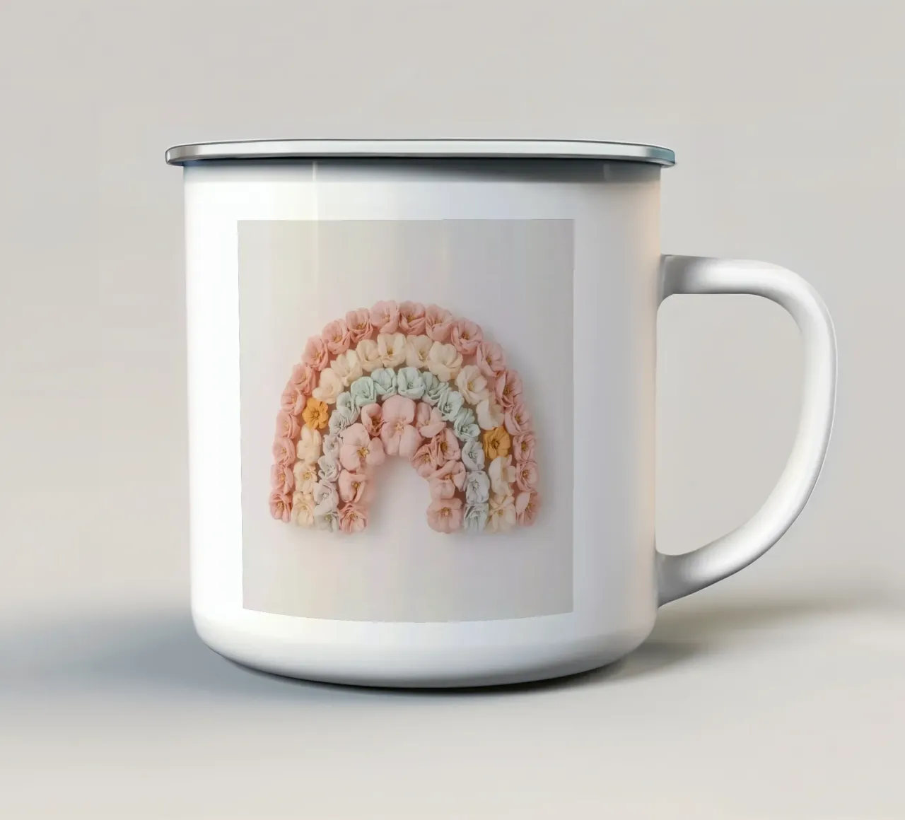 Carino l'arcobaleno a forma di fiori tazza in smalto da DesignDoodle