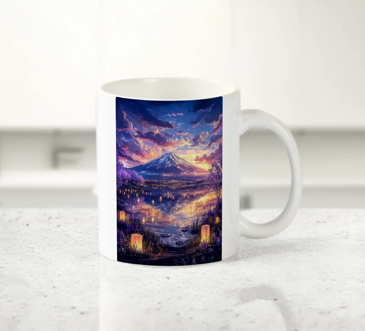 Fuji’s Lantern Dreamscape tazza in ceramica da Pixaverse