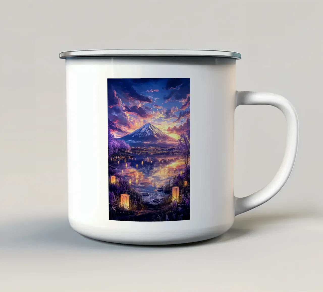 Fuji’s Lantern Dreamscape tazza in smalto da Pixaverse