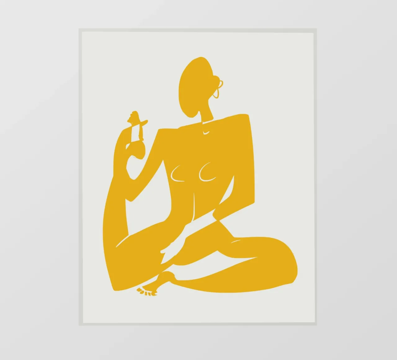 Nudo su giallo 05 telo in pvc da Little Dean