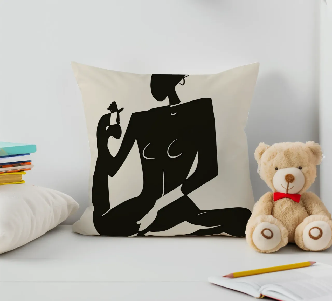 Nudo in nero 05 cuscino da Little Dean