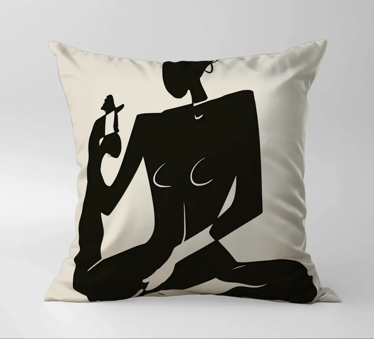 Nudo in nero 05 cuscino da Little Dean