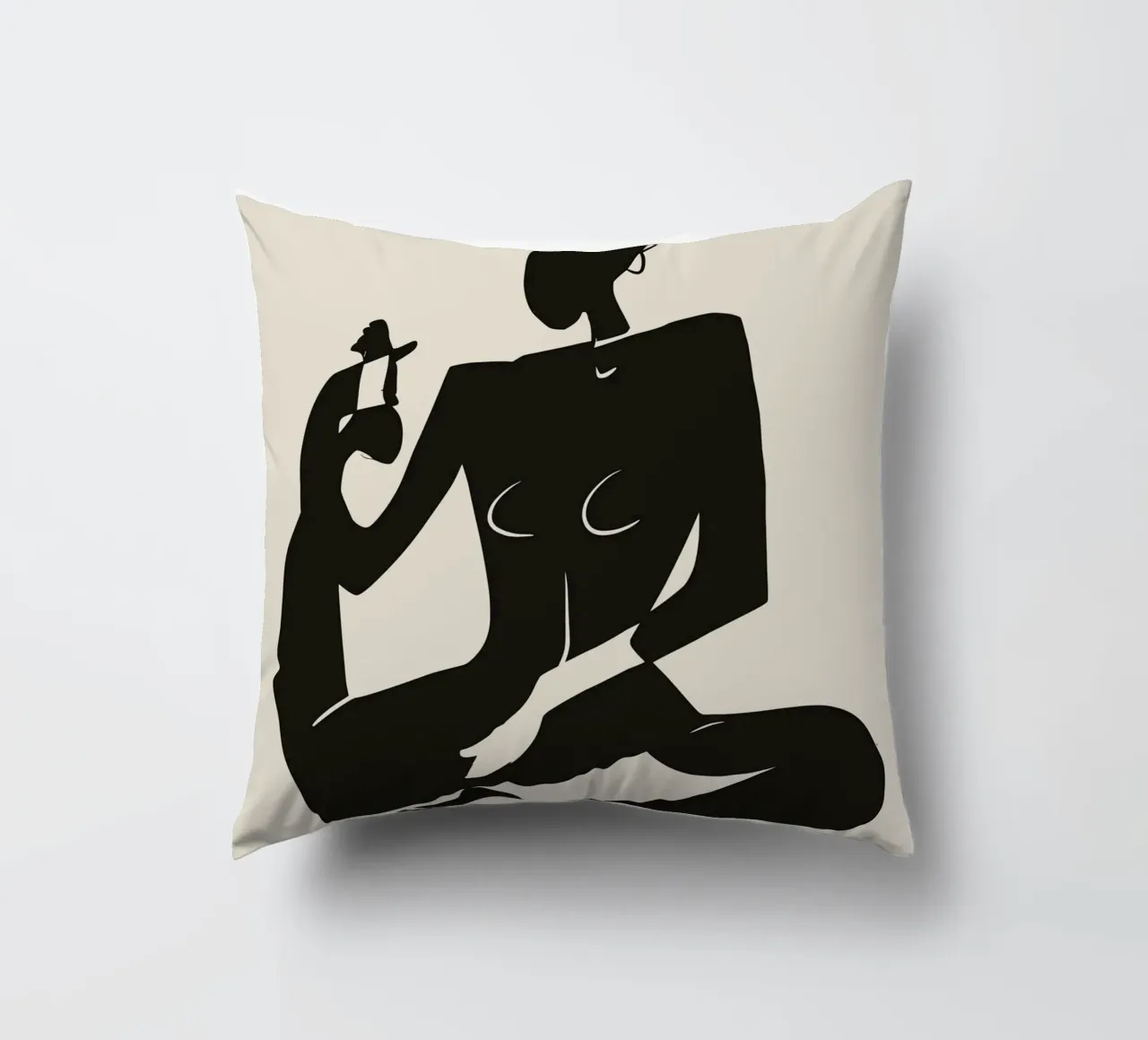 Nudo in nero 05 cuscino da Little Dean