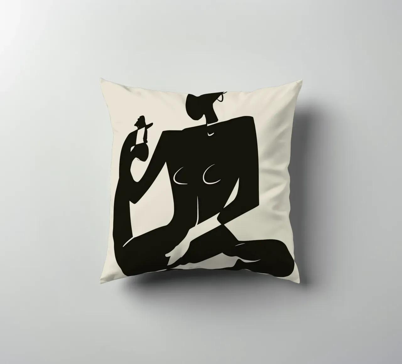 Nudo in nero 05 cuscino da Little Dean