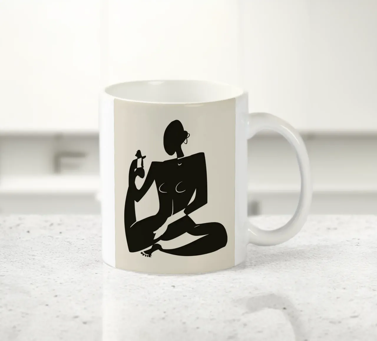Nudo in nero 05 tazza in ceramica da Little Dean