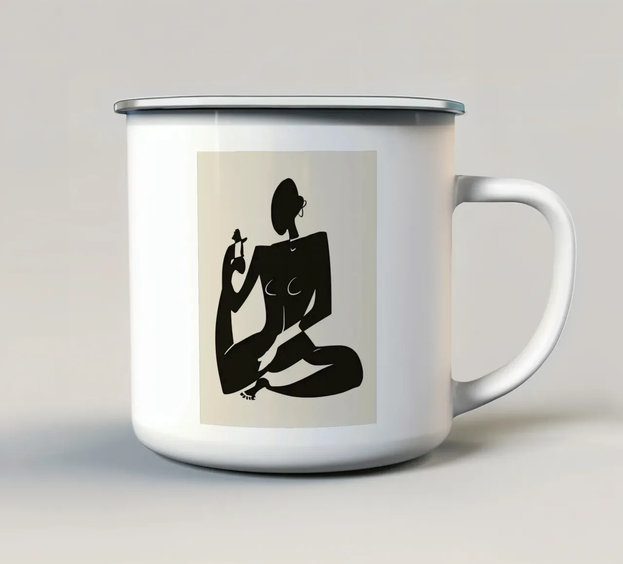 Nudo in nero 05 tazza in smalto da Little Dean