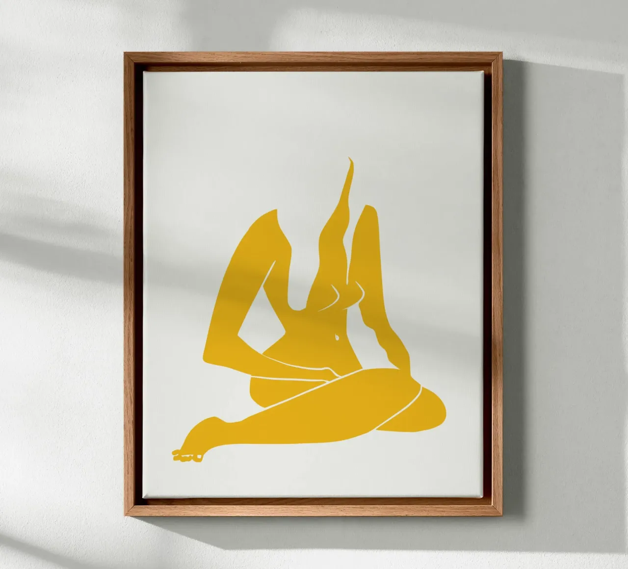 Nudo su giallo 07 tela con Cornice a cassetta da Little Dean