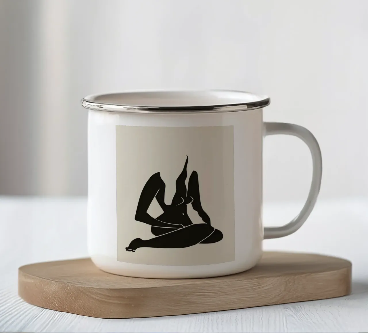 Nudo in nero 07 tazza in smalto da Little Dean