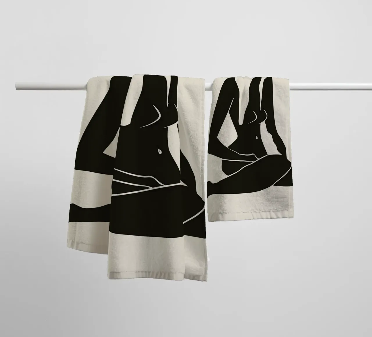 Nudo in nero 07 asciugamano da bagno da Little Dean
