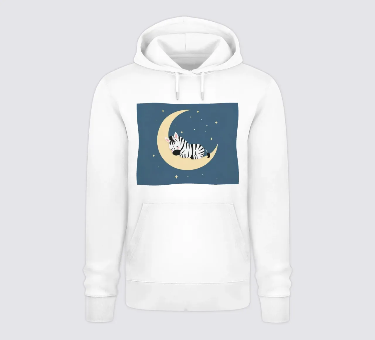 Dormire Zebra carino sulla luna crescente con le stelle felpa con cappuccio da DesignDoodle