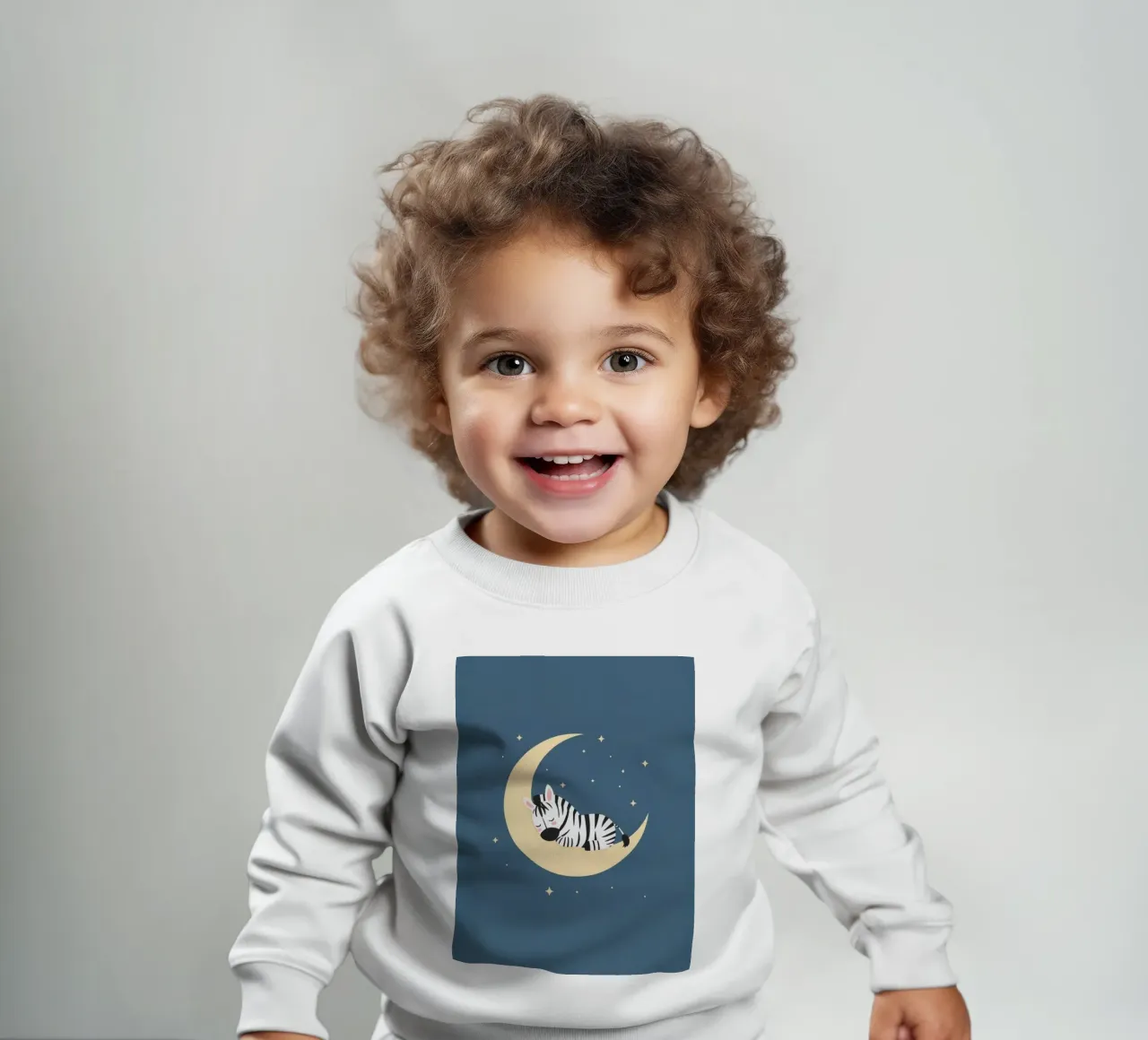 Dormire Zebra carino sulla luna crescente con le stelle felpa neonato da DesignDoodle